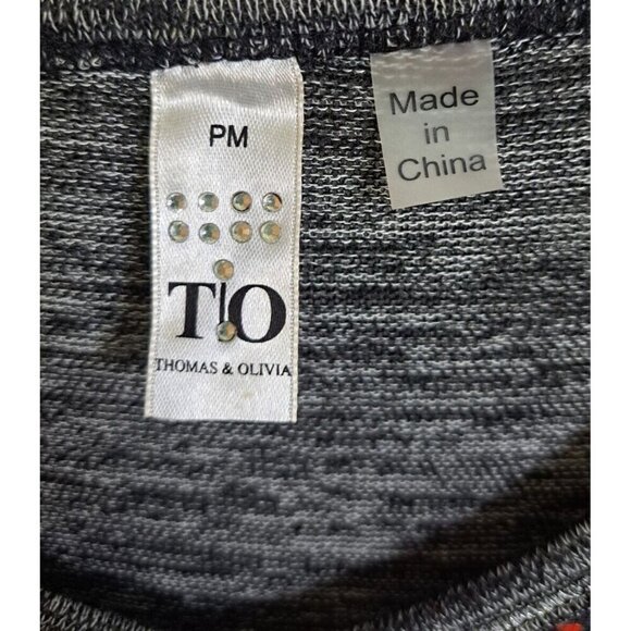 T/O Thomas & Olivia PM Multicolor 3/4 Sleeve Pullover Scenic Tunic Embellished - Picture 2 of 6